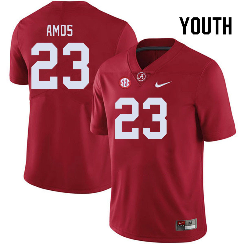 Youth #23 Trey Amos Alabama Crimson Tide College Footabll Jerseys Stitched Sale-Crimson